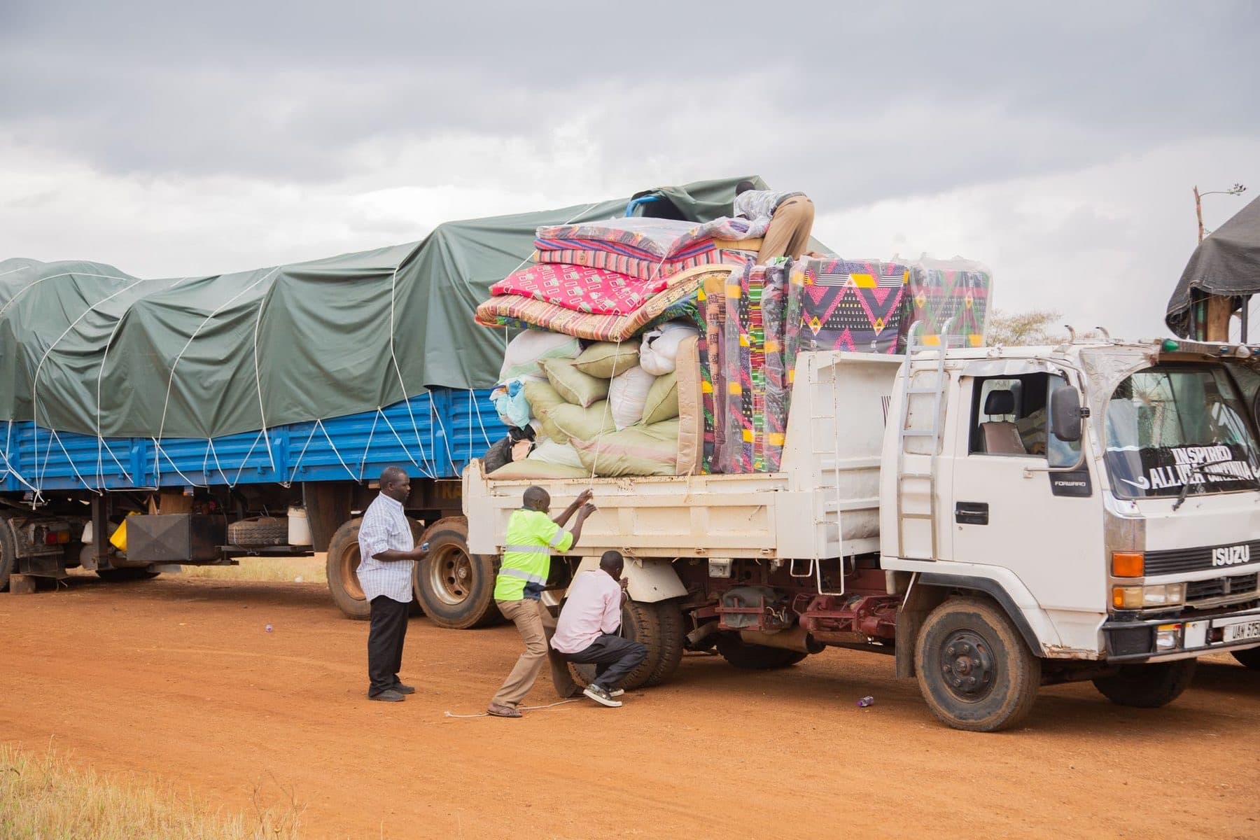 Goods loaded onto a distribution truck