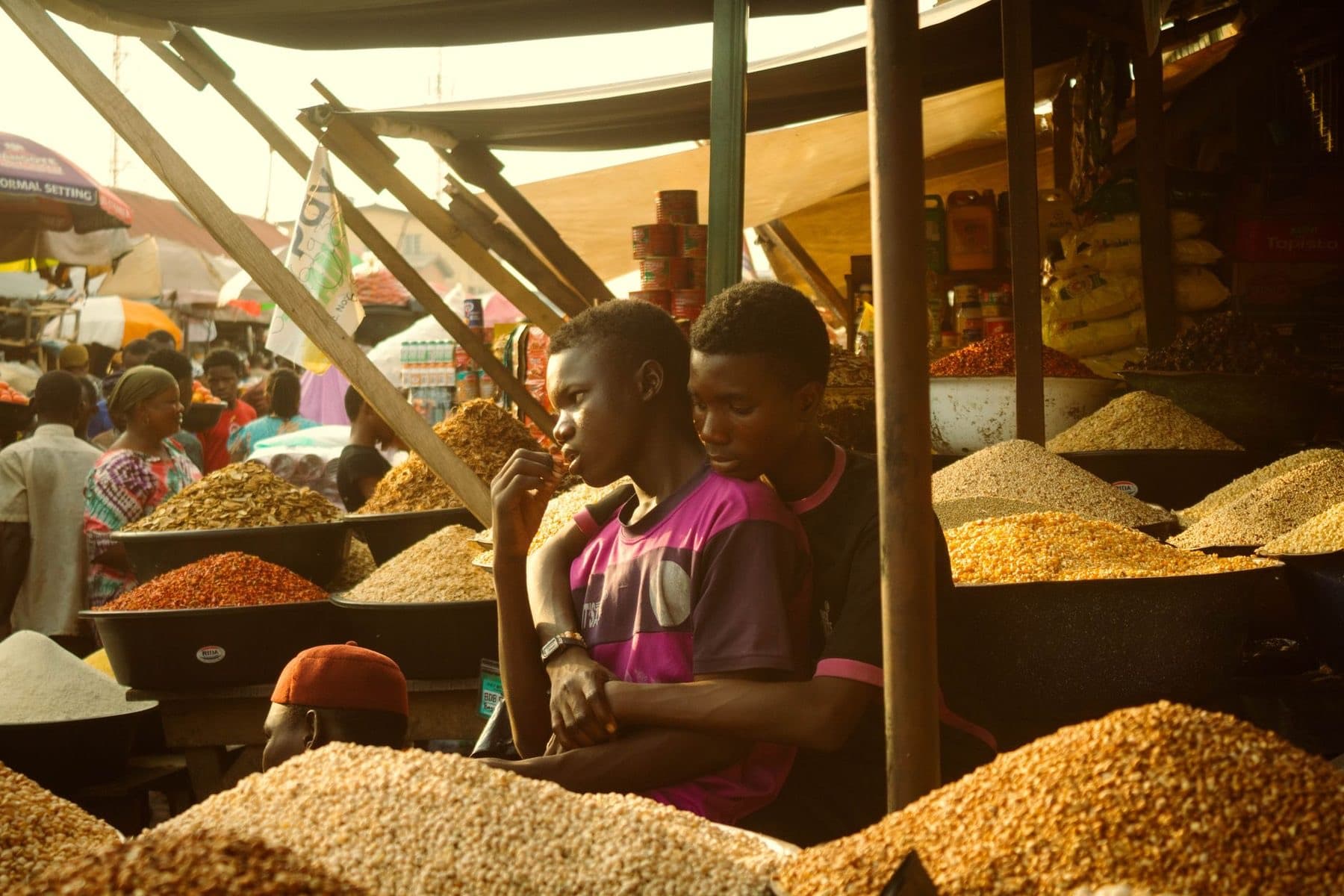 Traders at a Lagos market